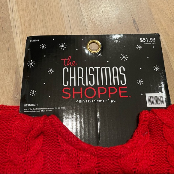 The Christmas Shoppe Red Knit Tree Skirt - Picture 4 of 5